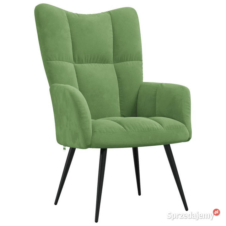 Fotel jasnozielony obity aksamitem WM328076 Fotele
