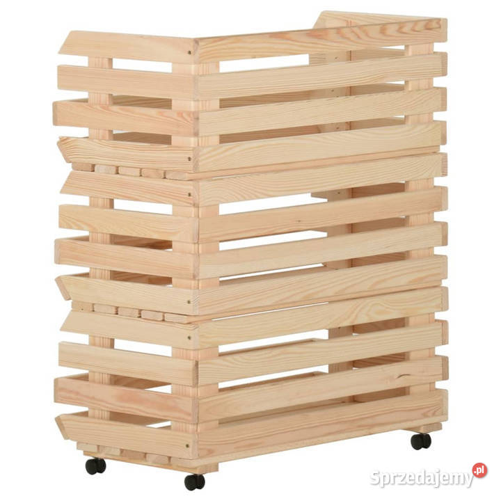 Wózek na warzywa 77x30x80 lite drewno sosnowe