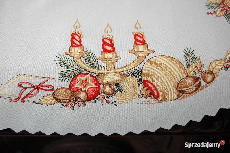 Świąteczna serwetka owalna poliester Boże Lublin