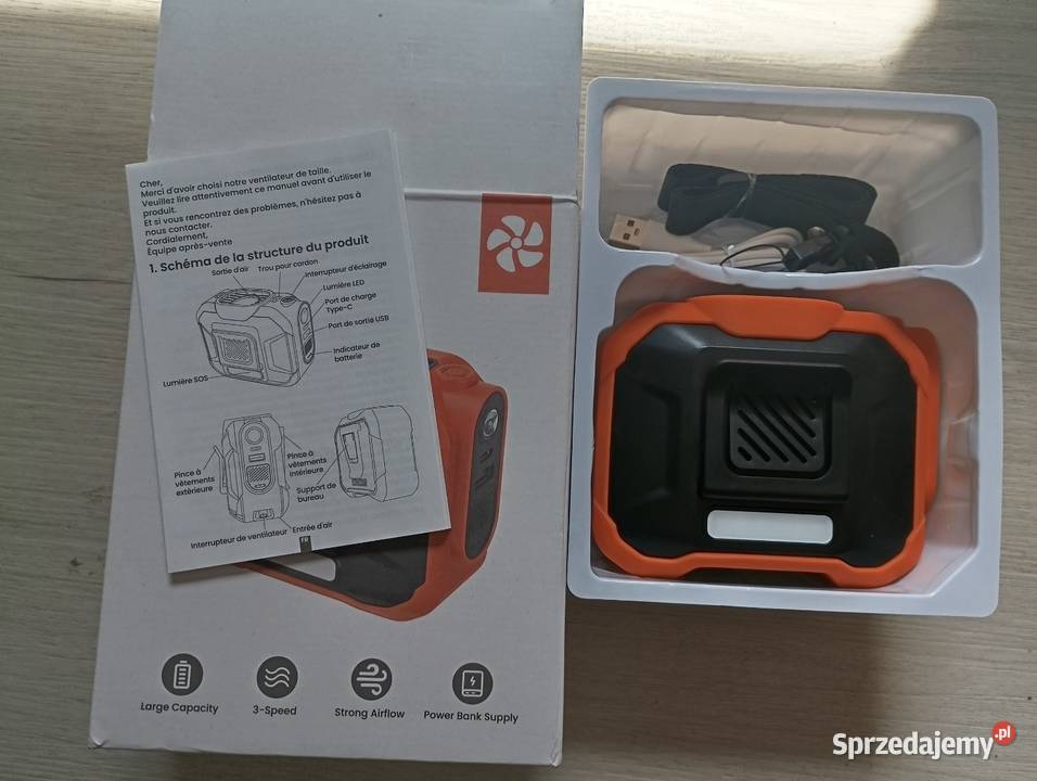 Przenośny wentylator na pas S23 10 000 mAh z Rybnik sprzedam