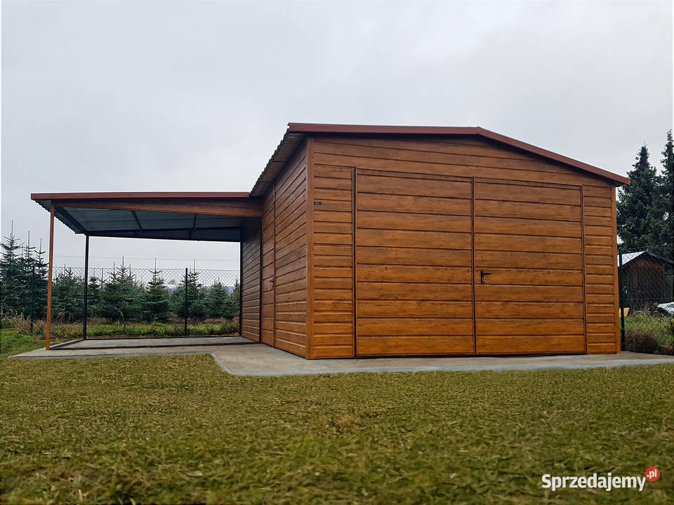 Blaszany garaż 4x6m wiatka 33 złoty dąb jasny Kraków sprzedam