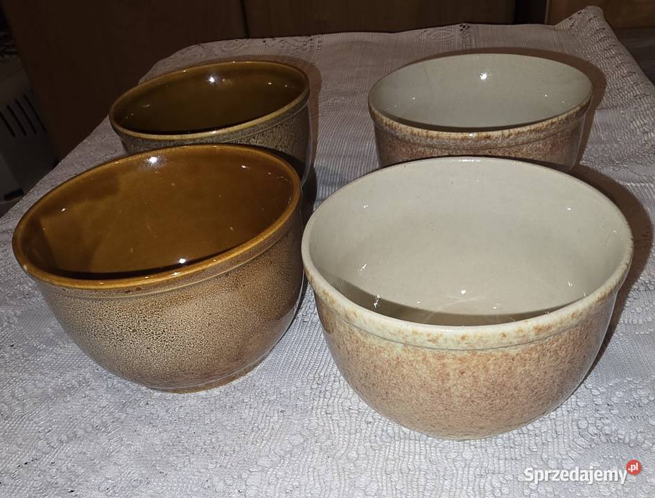 Miseczki Mirostowice 4 sztuki ceramika PRL Sosnowiec