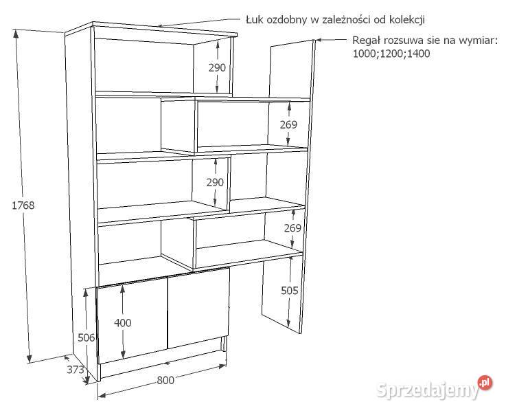 MARINE N37 regał z regulacją dziecięcy 80140x40 Wieluń