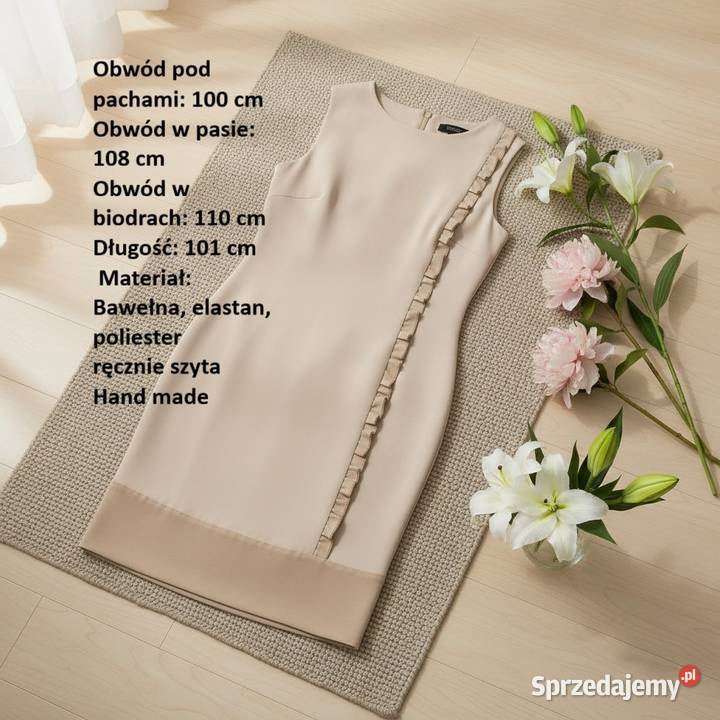 Wyjątkowa ręcznie szyta sukienka o grubszej śląskie Bytom