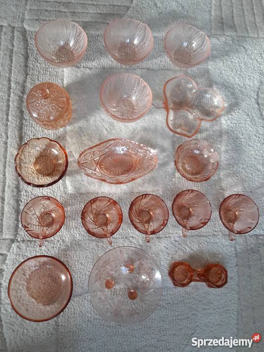 Różowe szkło kuchenne lata 60te odcienie różowego Warszawa