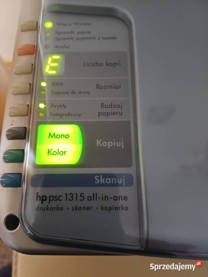 HP PSC 1315 AllinOne uszkodzona drukarkaskaner atramentowa Drukarki i skanery sprzedam