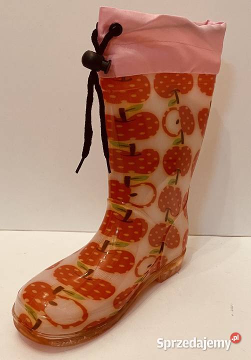 Dziewczęce kalosze w jabłka rozmiar 32 dziewczynka Żyrardów