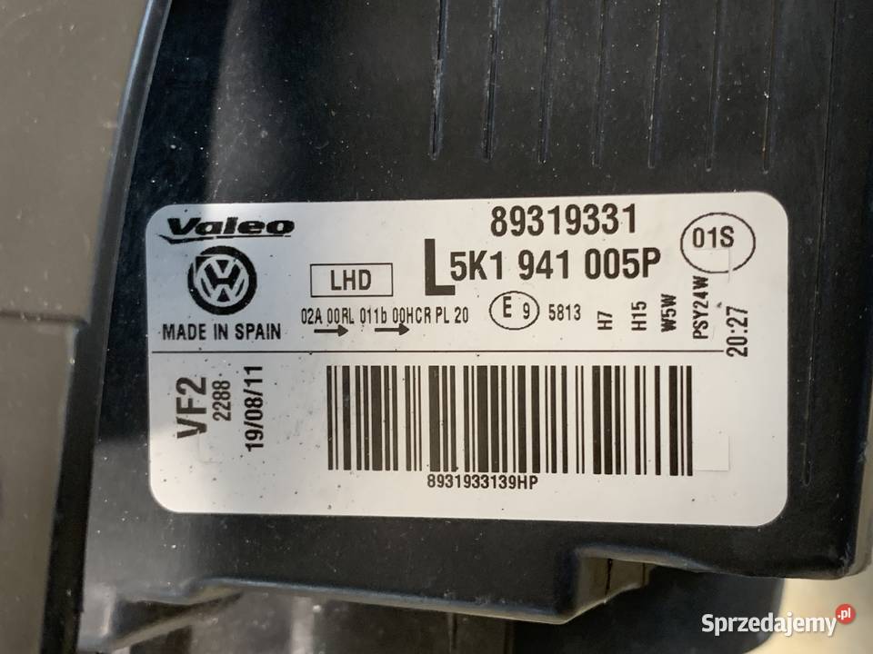 Lampa przód przednia lewa VW GOLF VI 2009 Barwałd Dolny