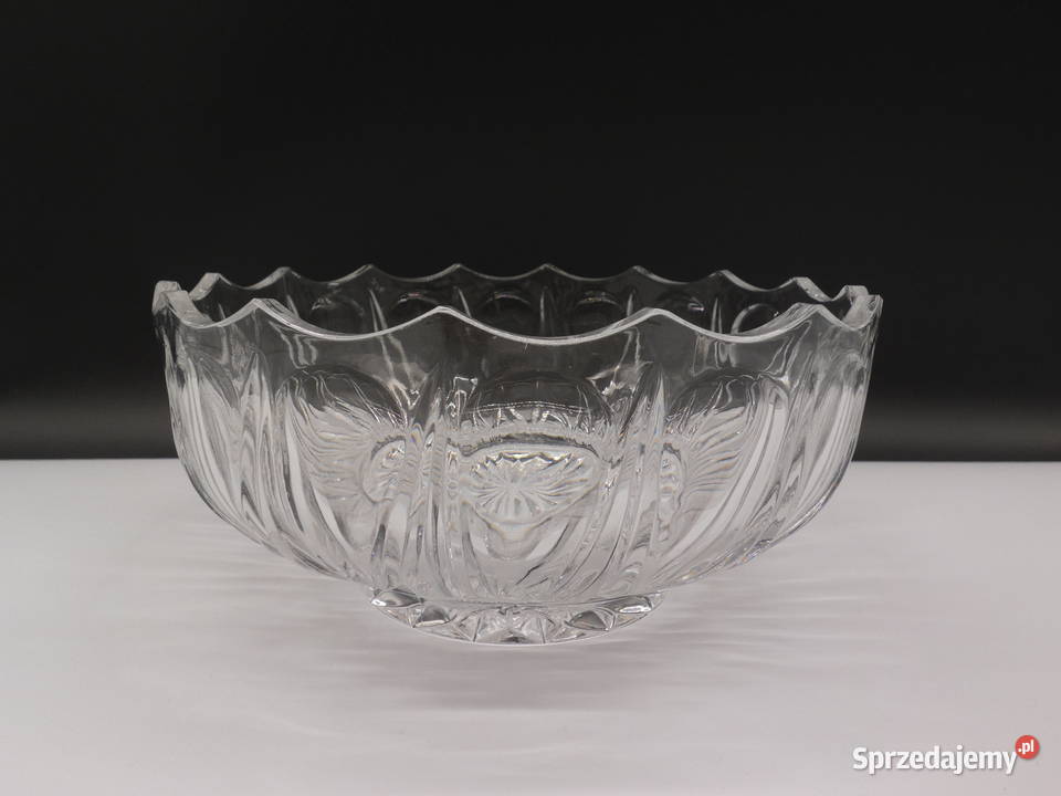 Masywna szklana misa z czasów PRLu Antyki, Sztuka, Kolekcje Raszków