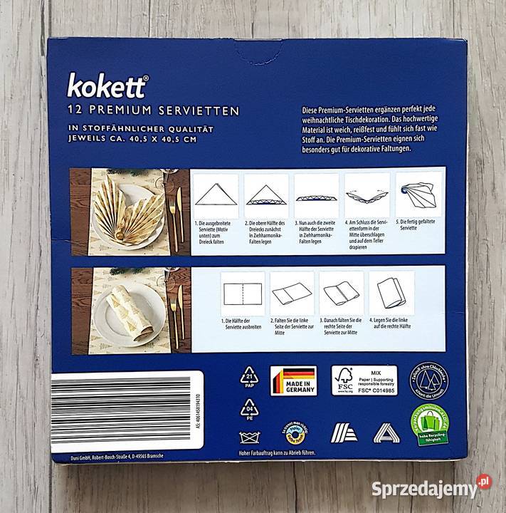 Zestaw 12 serwetek świąteczne gwiazdki na białym Chrzanów