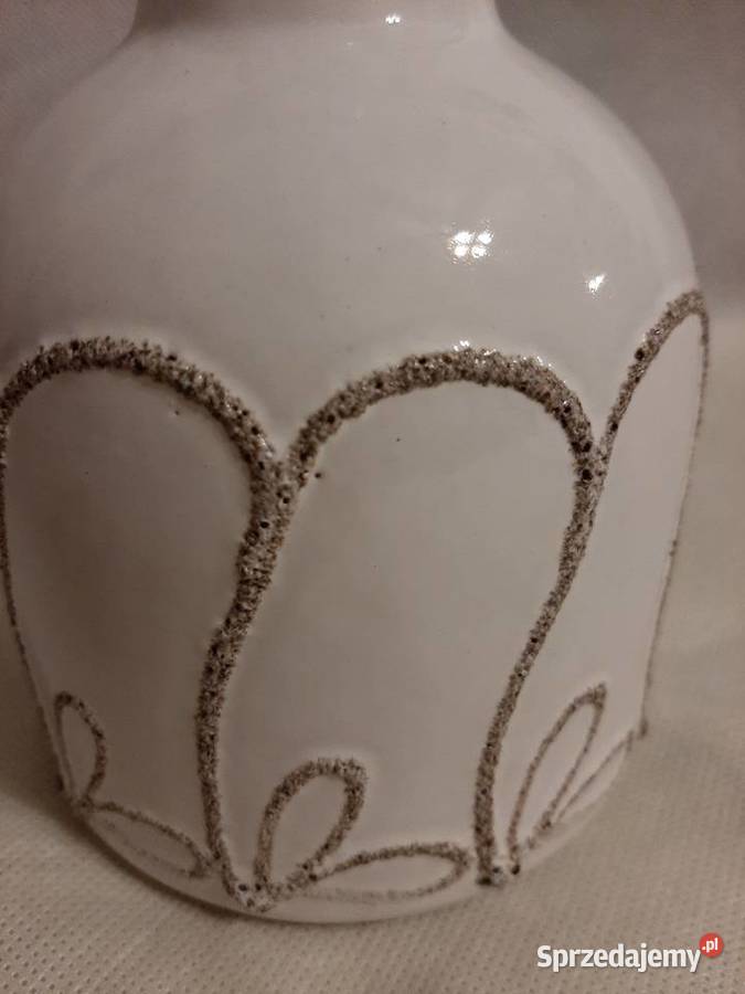 Piękny wazon niemiecki sygnowany numerem Porcelana i szkło