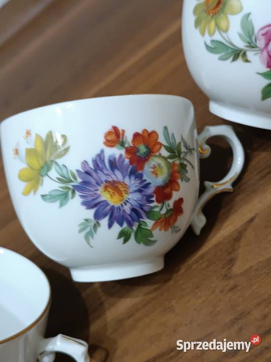 Filizanki wzory kwiatowe porcelana Furstenberg Gorlice sprzedam
