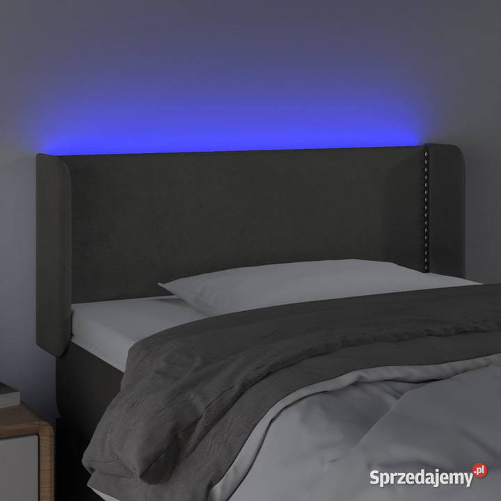 Zagłówek do łóżka z LED ciemnoszary 93x16x7888 mazowieckie Warszawa