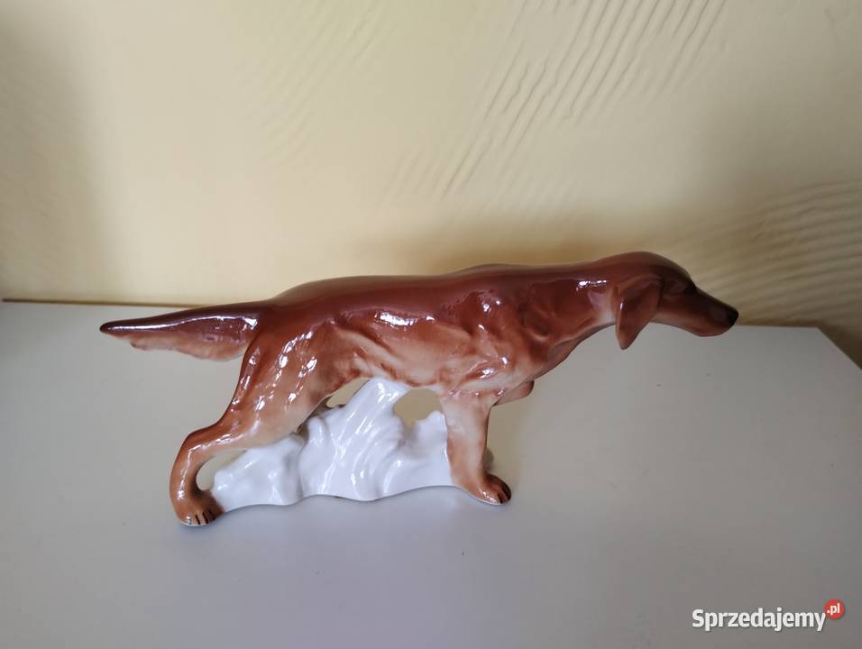 PRL figurka psa porcelana Łomonosow seter łódzkie Łódź sprzedam