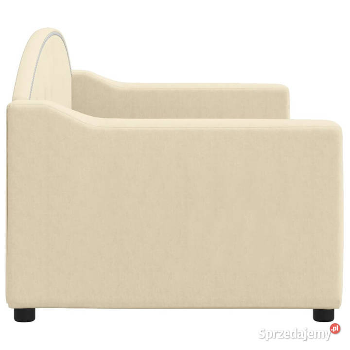 Sofa z funkcją spania kremowa obita tkaniną 75cm Warszawa sprzedam