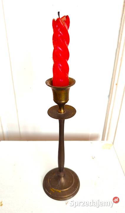 Stary duży świecznik mosiężny Gdańsk