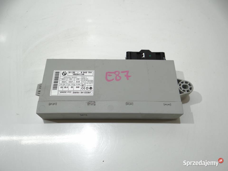 MODUŁ STEROWNIK CAS BMW E60 E87 E90 6943791 Wyposażenie elektryczne Wyposażenie elektryczne