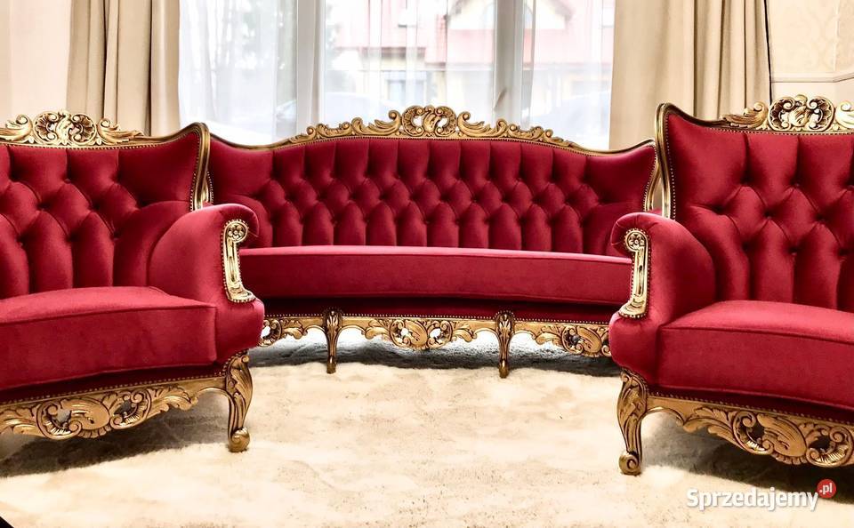 Komplet sofa fotele barok wypoczynkowy stylowy Jagodnik