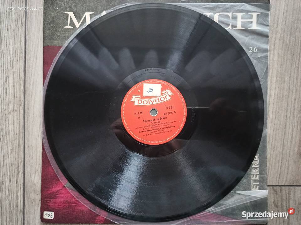 Płyta szelakowa 25 Polydor z muzyką filmową sprzedam