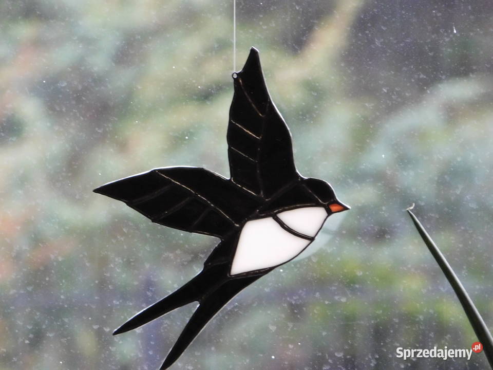 Witraż jaskółki witrażowe zawieszki na prezent Bugaj