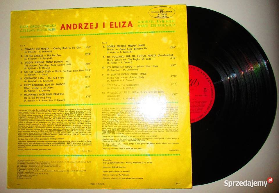 Andrzej i ElizaDrzewo Rodzinne LP płyta Rybiński płyta winylowa Muzyka łódzkie Łódź
