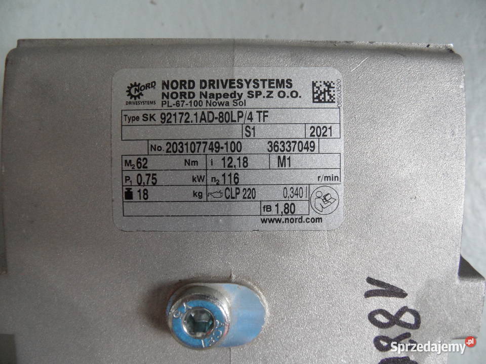 Motoreduktor SK921721AD80LP4 TF NORD warmińsko-mazurskie Olsztyn