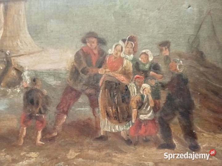 Obraz olejny na desce Marina Rozbitkowie Malarstwo Grójec sprzedam