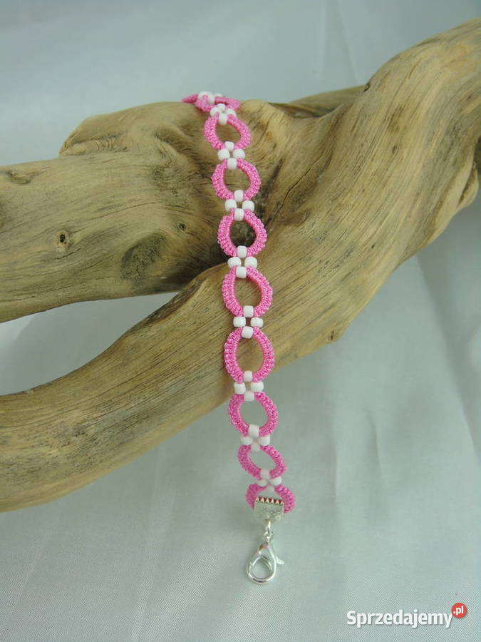 Bransoletka koronkowa Wiśniowa