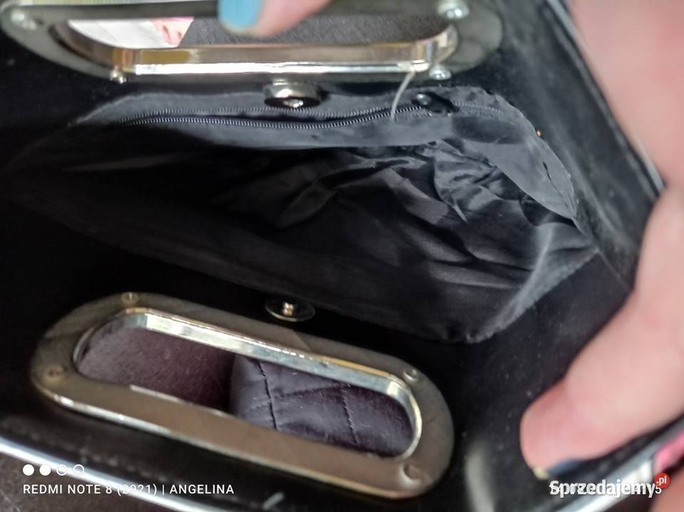 Nieprzeciętna torebka różowo biało czarna do Do ręki  Łódź