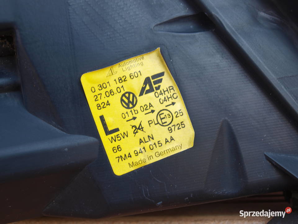 VW Sharan lampa lewa przód zwykła 2001 2010r Kalisz