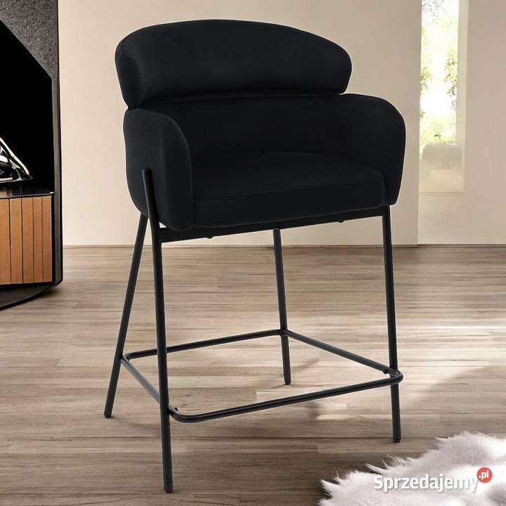 Hoker Tapicerowany Bolznao Czarny Wysyłka 24H wielkopolskie