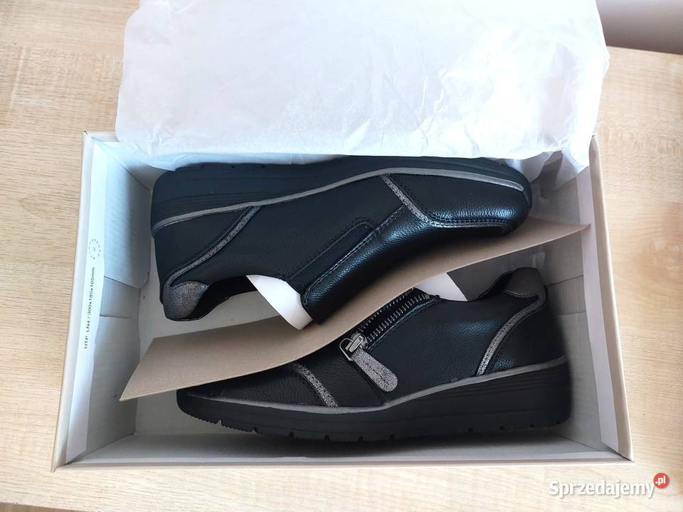 Półbuty czarne 5 Easy Street Deichmann suwak sprzedam