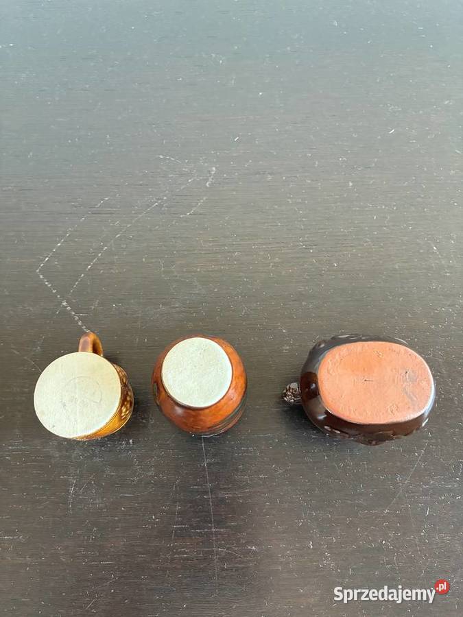 3 dzbanuszki ceramiczne w odcieniach brązu brązowy Wazony Wyposażenie wnętrz Elbląg