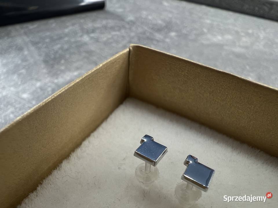 Kolczyki srebrne kwadraty Jasło