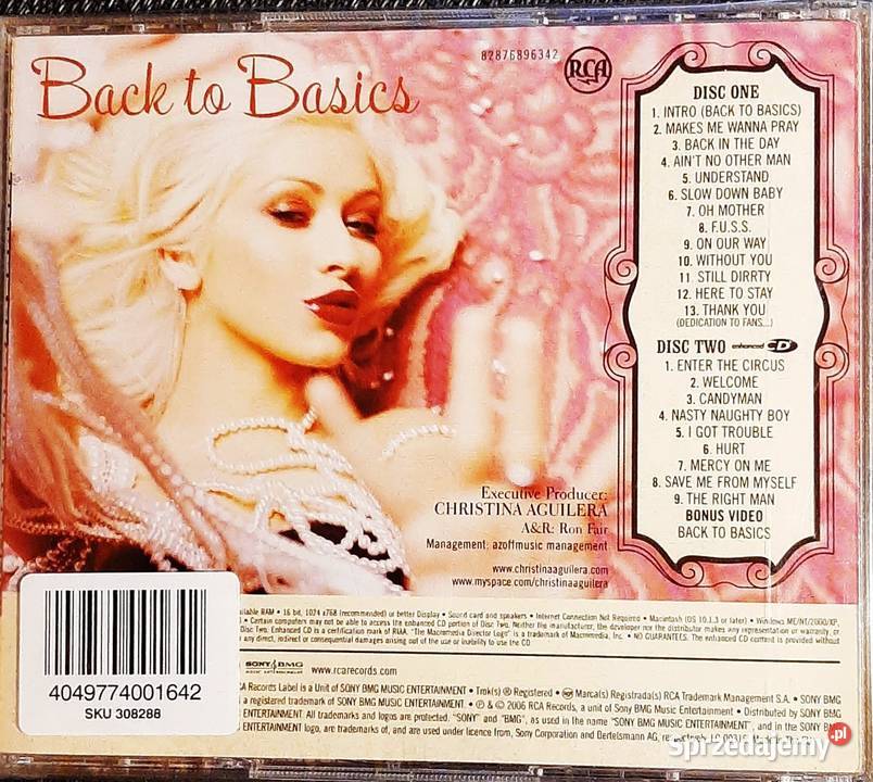 Podwójny Album 2X CD CHRISTINA AGUILERA Back To Katowice