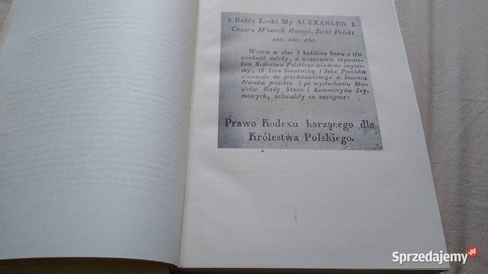 Kodeks karzący Królestwa Polskiego 1818 pomorskie Gdańsk
