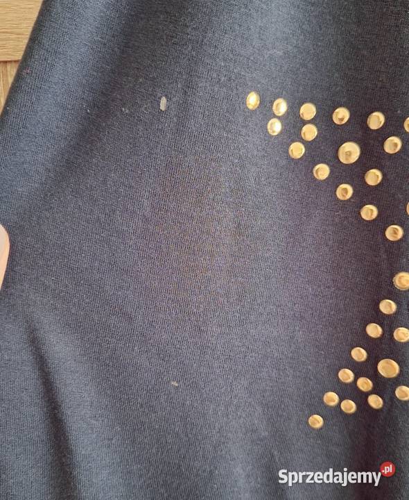 Granatowy tshirt koszulka z gwiazdą ćwieki 36 Kraków