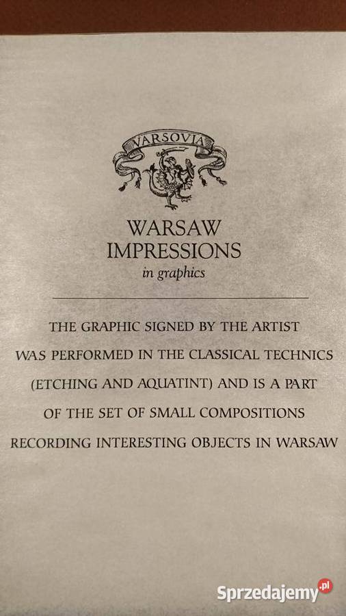 Akwaforta Zamek Królewski w Warszawie