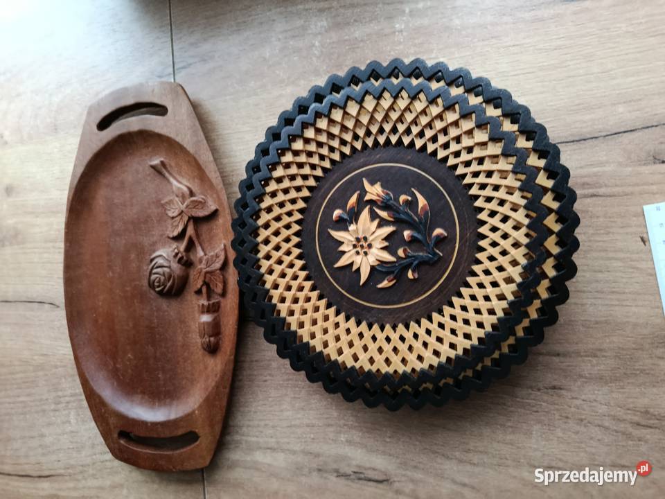 Sprzedam zestaw talerzy drewniane cepelia Choszczno