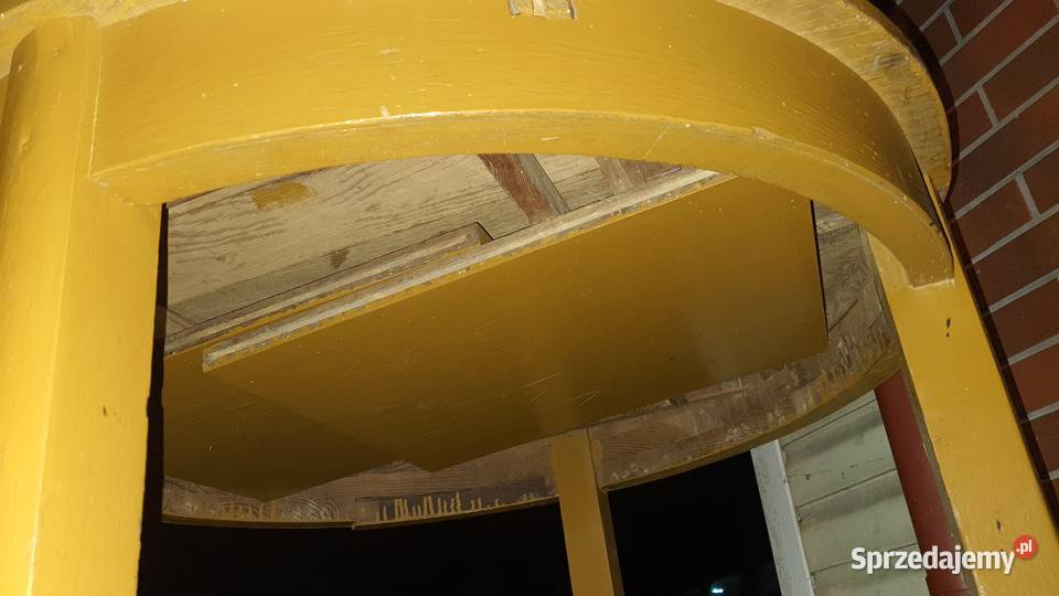 Stół drewniany okrągły PRL rozsuwany lubelskie Lublin