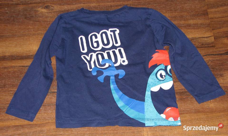 Fajna bluzeczka nadruk przód tył 98 104 długi Wrocław