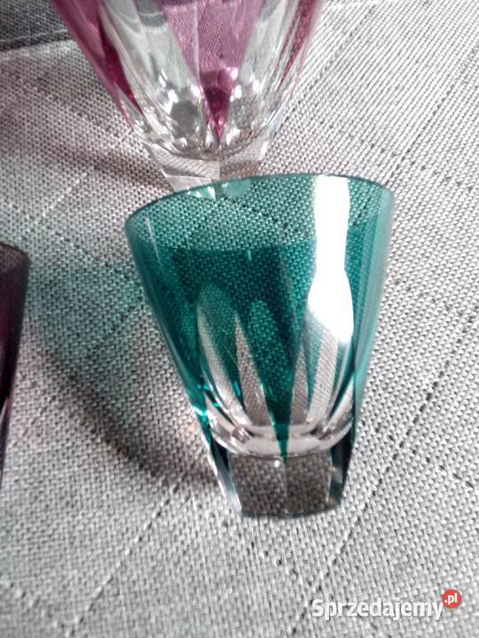 Piękne kolorowe Remery ze szkła kryształowego Porcelana i szkło Częstochowa