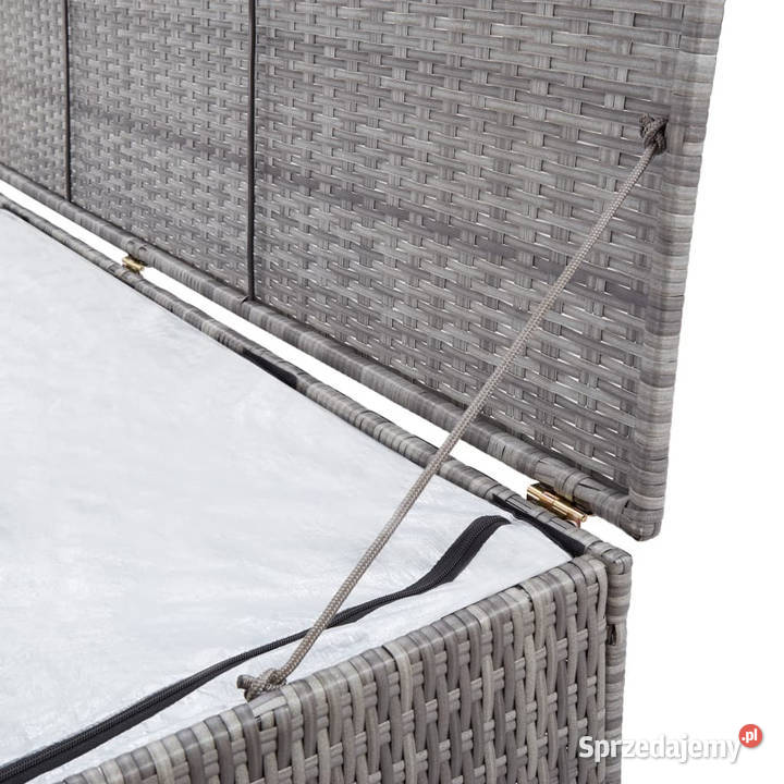 Skrzynia ogrodowa szara 120 x 50 x 60 rattan PE Warszawa