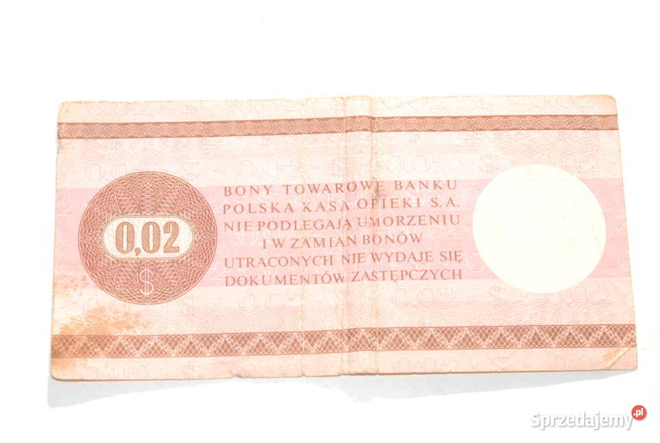 Stary Bon Towarowy Pko 2 centy Pewex 1979 antyk Numizmatyka Cieszyn