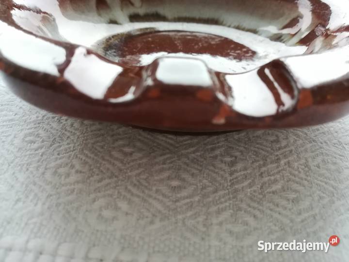 popielnica naczynie z artystycznym wzorem piękne odcienie brązowego Gdańsk