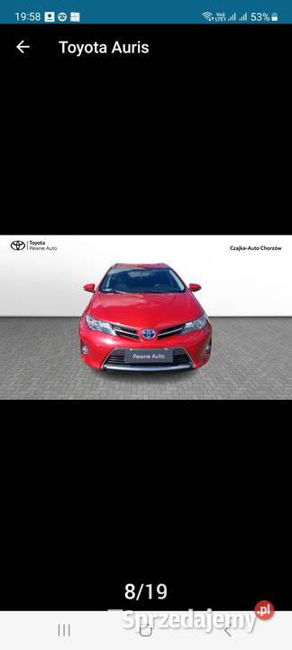 Toyota Aauris HYBRYD 18 136 Rok produkcji 2014 Ruda Śląska