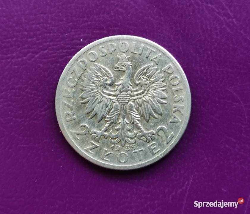 Moneta II RP 2 1933 r GŁOWA KOBIETY Srebro mazowieckie Pruszków