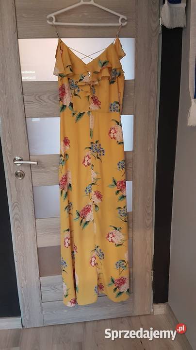 Maxi letnia sukienka w kwiaty Look L Inny materiał Skawina