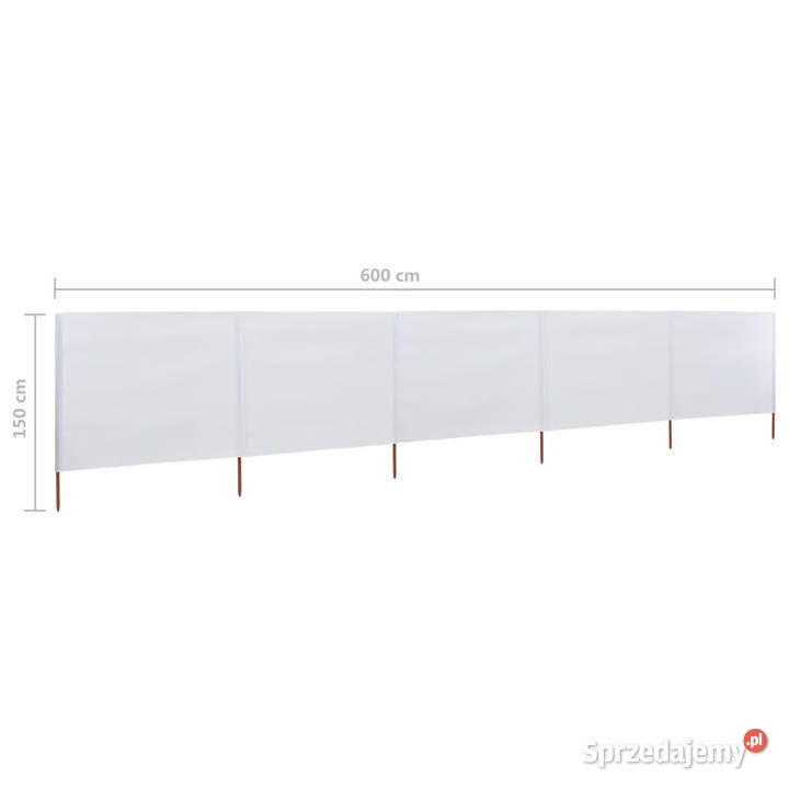 Parawan 5skrzydłowy z tkaniny 600x120 piaskowa Warszawa