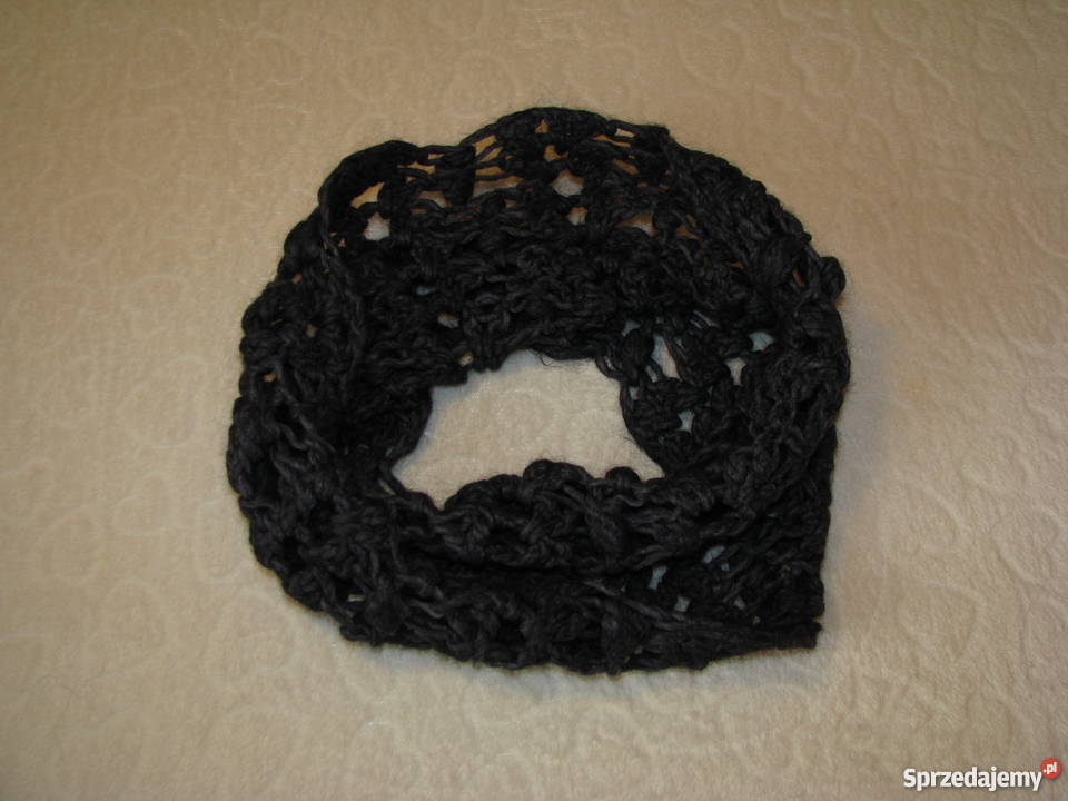 Ażurkowy szal komin w kolorze ciepłego grafitu Krapkowice